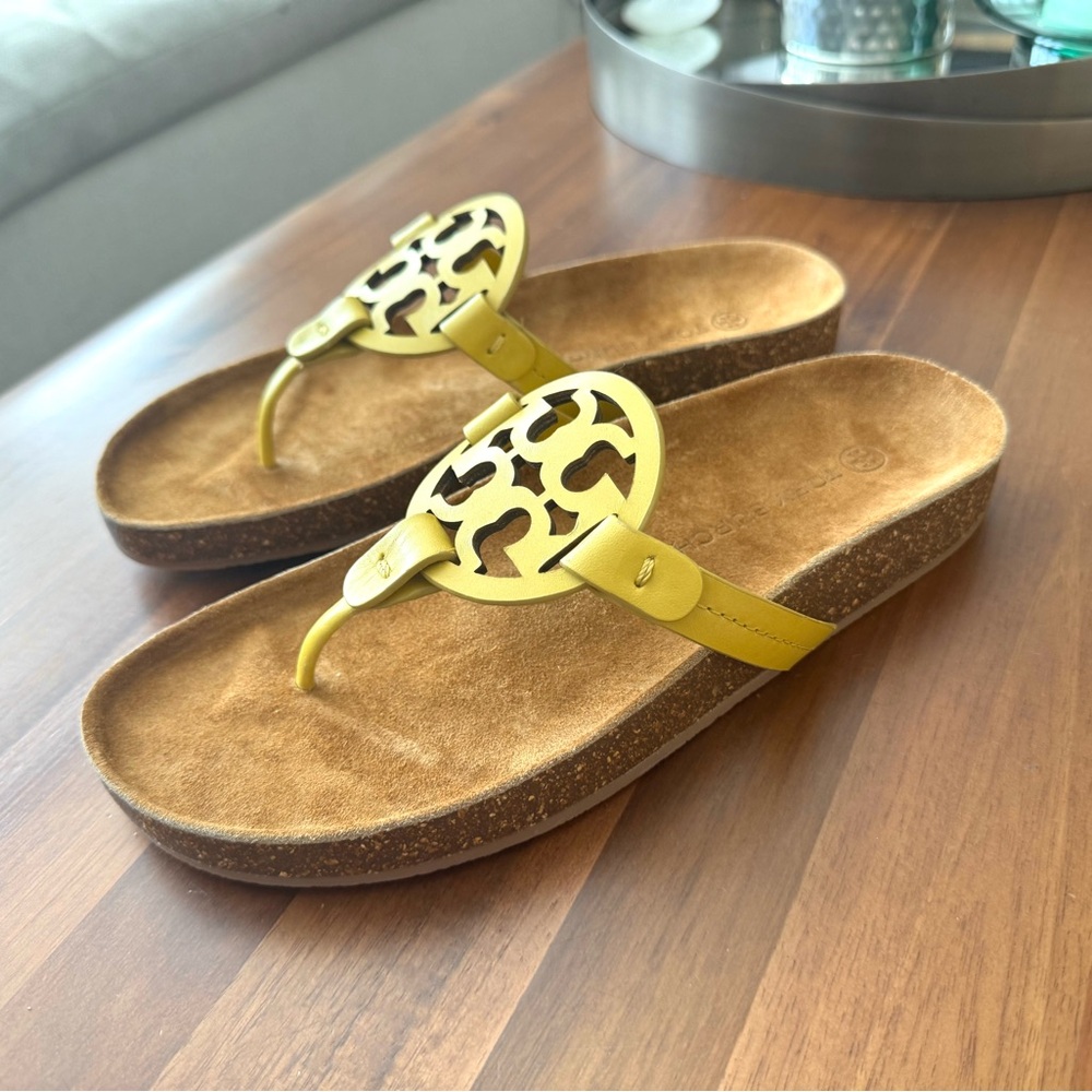Tory Burch Miller Cloud Lemon Lime Leather Sandals